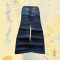 Denim Jeans Low Waist Dark Blue Bootcut Fit Flared (S)