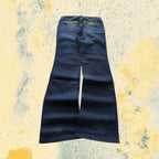 Denim Jeans Low Waist Dark Blue Bootcut Fit Flared (S)