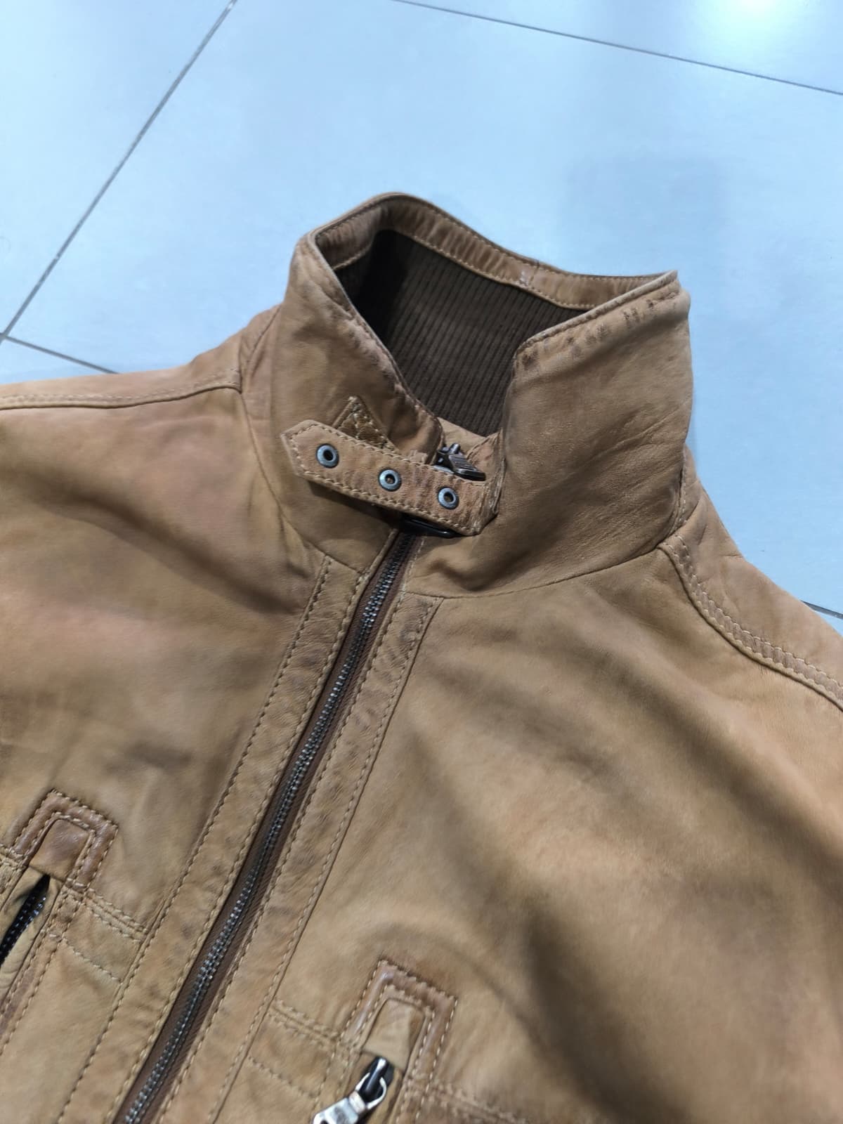 Real Leather Jacket Bomber Vintage Y2K - Aviatore in Vera Pelle Boxy Fit Oversize (M)