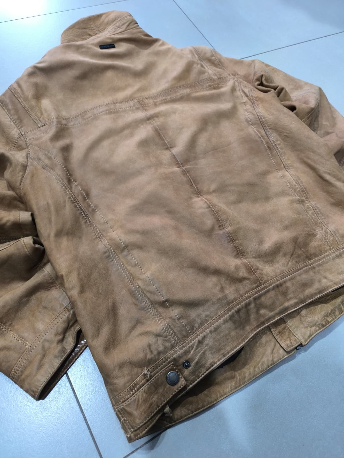Real Leather Jacket Bomber Vintage Y2K - Aviatore in Vera Pelle Boxy Fit Oversize (M)