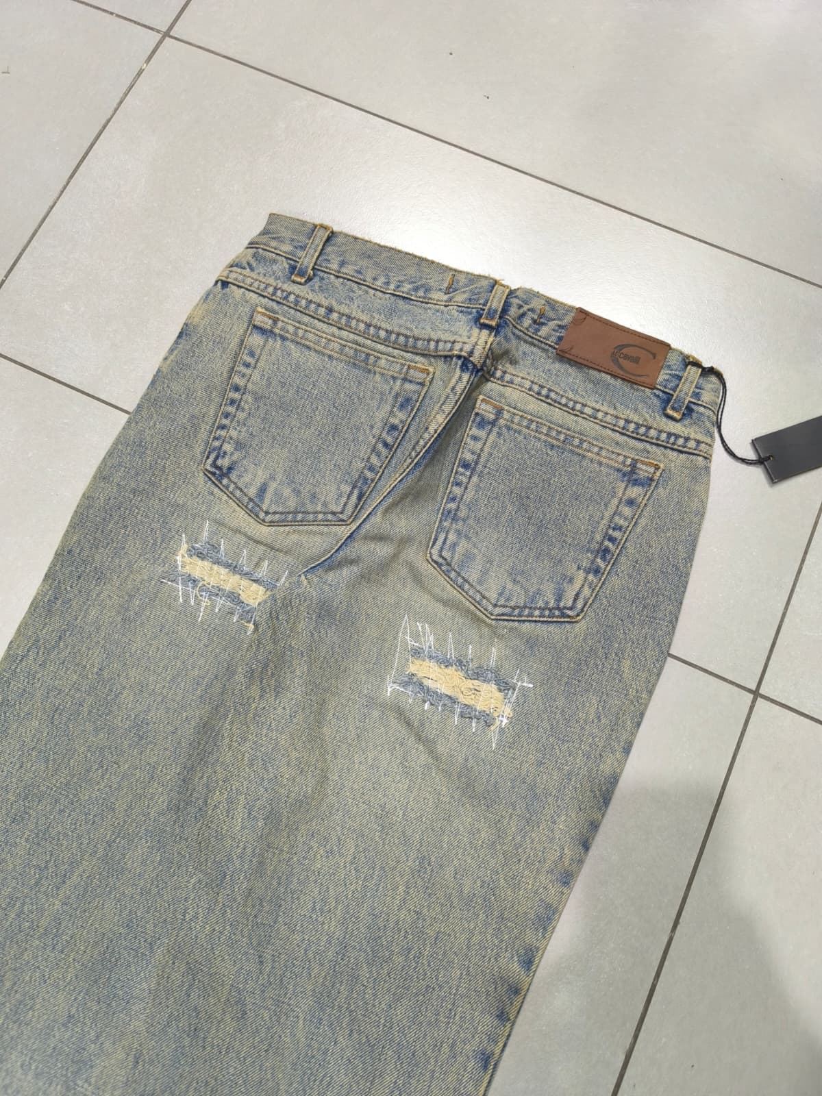 Denim Jeans Just Cavalli Ripped Y2K Vintage BootCut Straight Fit Da Donna (XS)