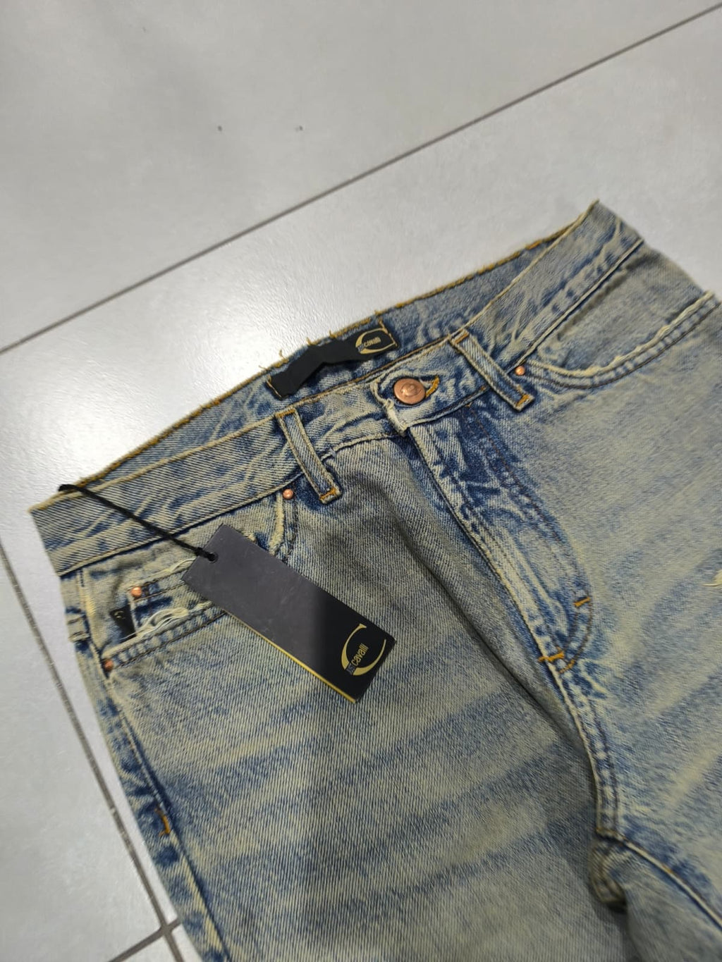 Denim Jeans Just Cavalli Ripped Y2K Vintage BootCut Straight Fit Da Donna (XS)