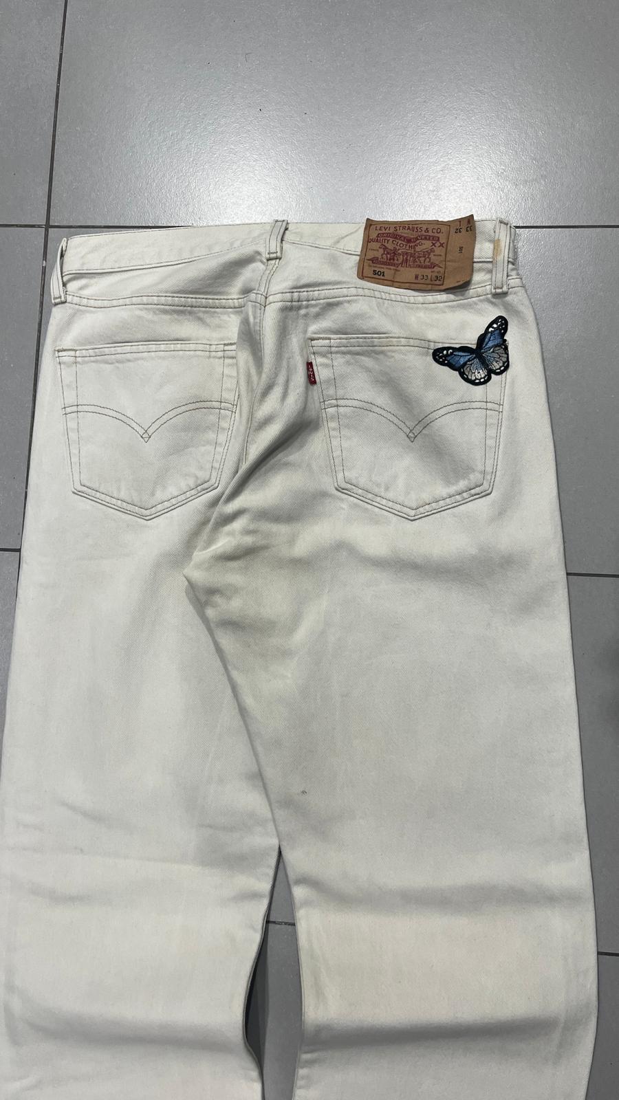 Denim Levis Baggy Fit Particular Embrodiered Butterfly (M)