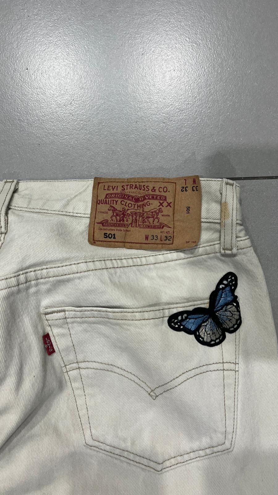 Denim Levis Baggy Fit Particular Embrodiered Butterfly (M)