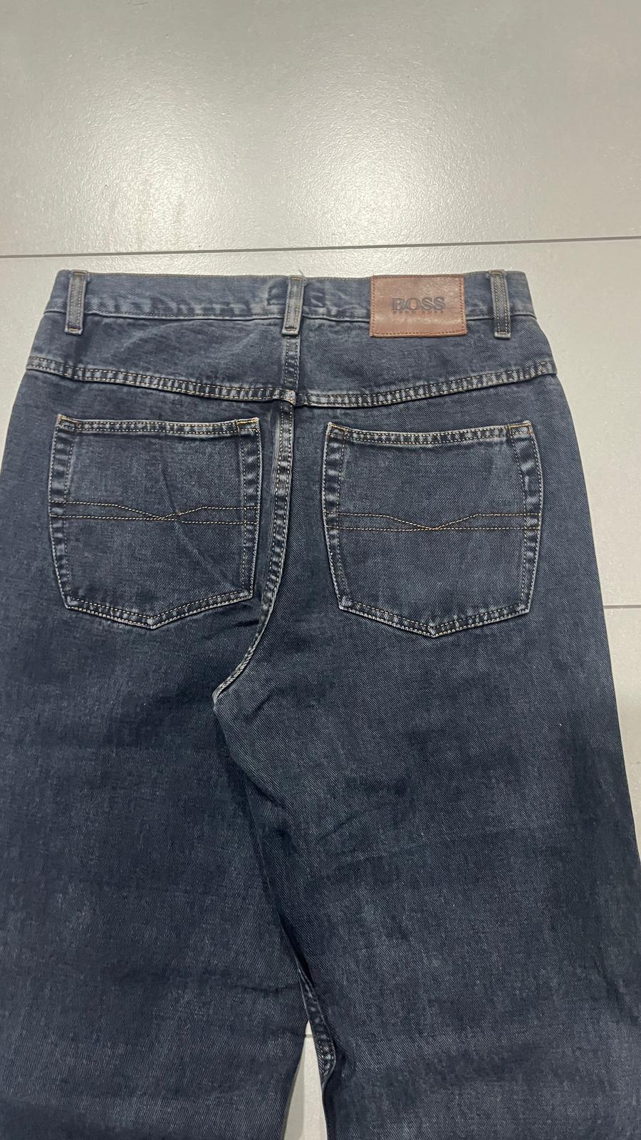Denim Jeans Hugo Boss Dark Black Baggy Fit (S) Vintage Y2K