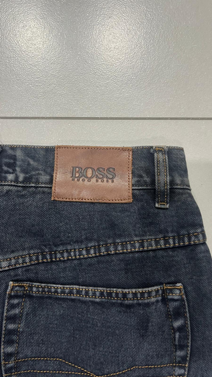 Denim Jeans Hugo Boss Dark Black Baggy Fit (S) Vintage Y2K