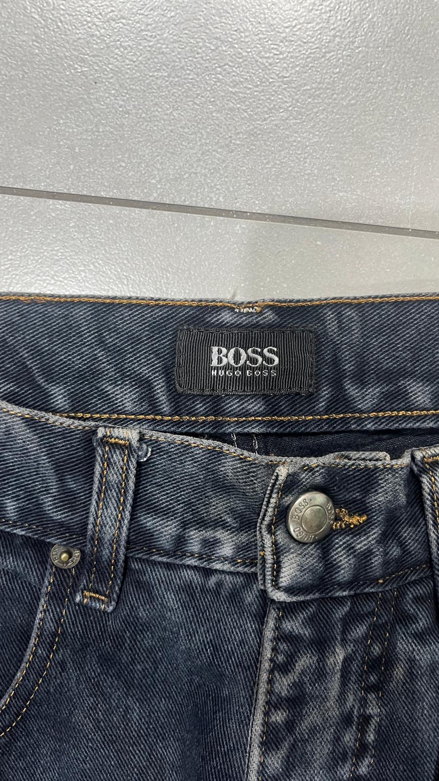 Denim Jeans Hugo Boss Dark Black Baggy Fit (S) Vintage Y2K