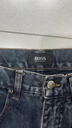 Denim Jeans Hugo Boss Dark Black Baggy Fit (S) Vintage Y2K