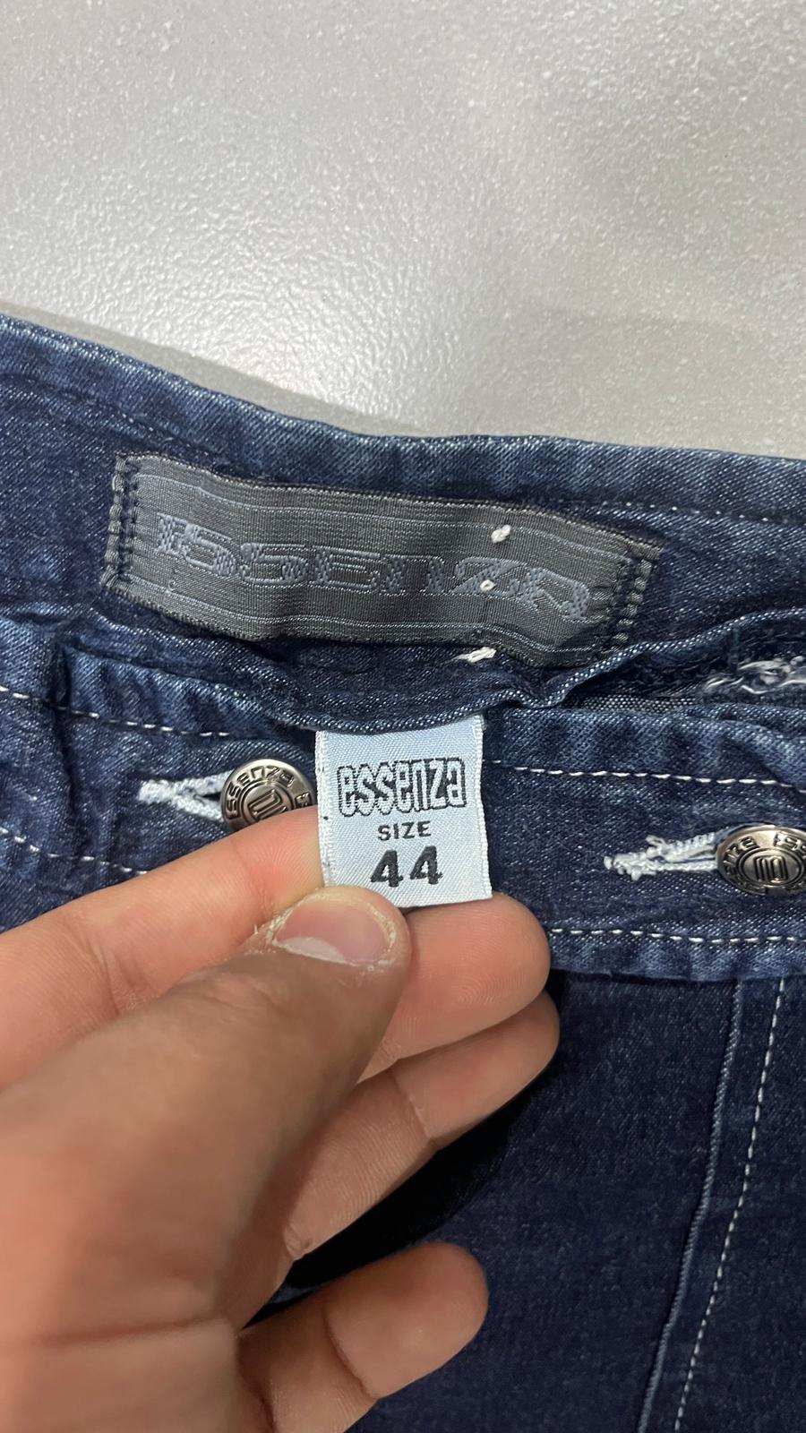 Denim Jeans Dark Blue Bootcut Fit Baggy (S)