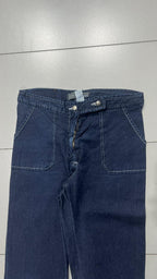 Denim Jeans Dark Blue Bootcut Fit Baggy (S)