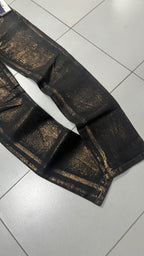 Denim Gold Straight / Slim Fit Black Low Waist (XS)