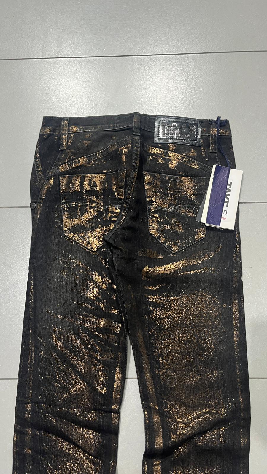 Denim Gold Straight / Slim Fit Black Low Waist (XS)