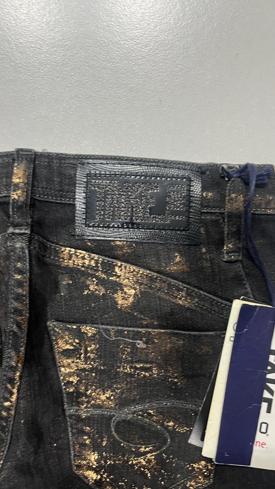 Denim Gold Straight / Slim Fit Black Low Waist (XS)