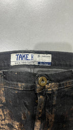 Denim Gold Straight / Slim Fit Black Low Waist (XS)