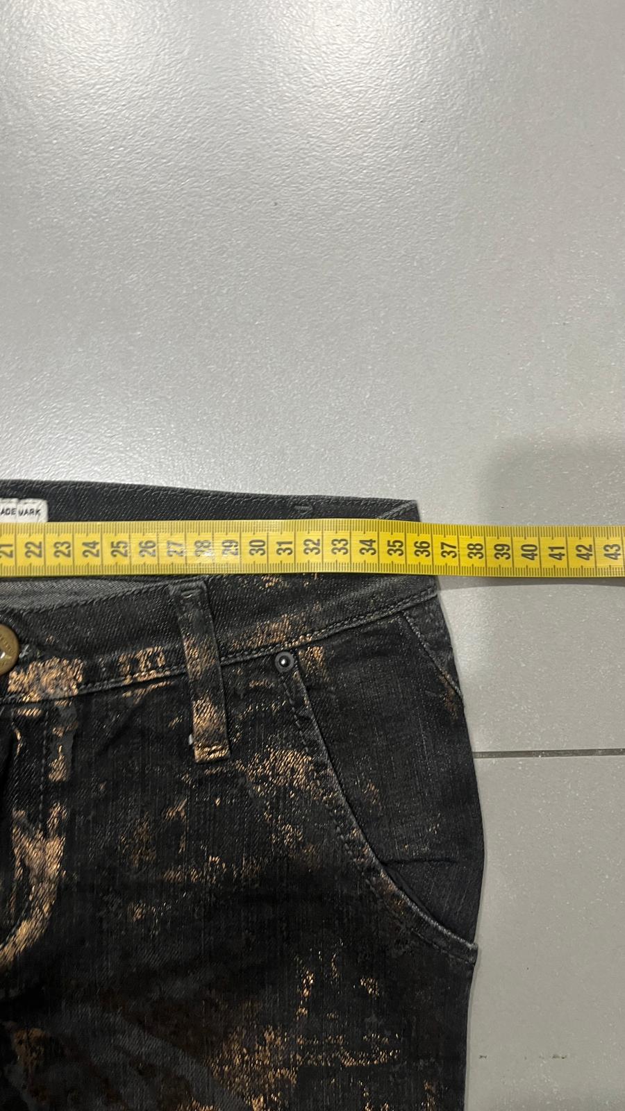 Denim Gold Straight / Slim Fit Black Low Waist (XS)
