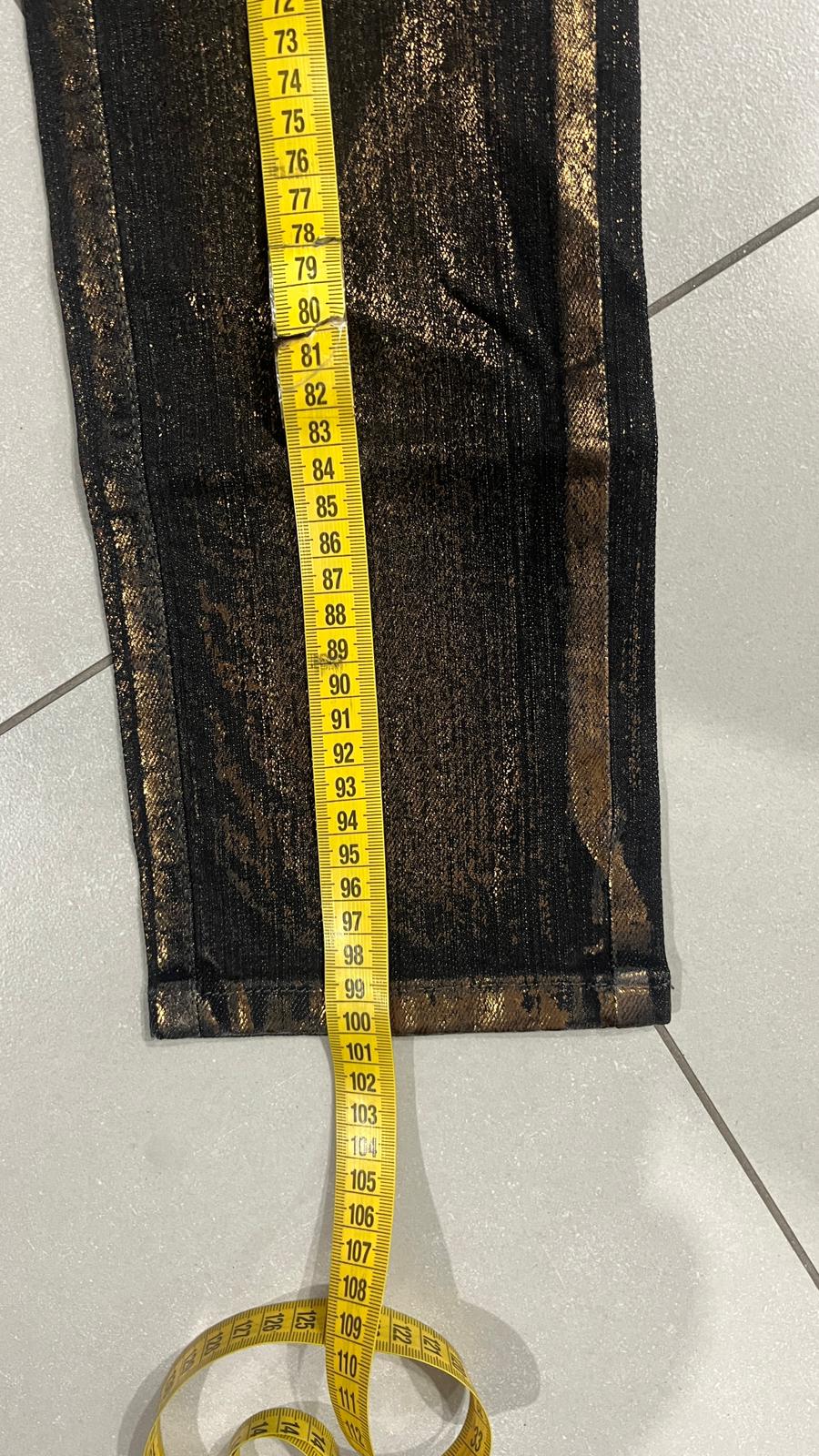 Denim Gold Straight / Slim Fit Black Low Waist (XS)