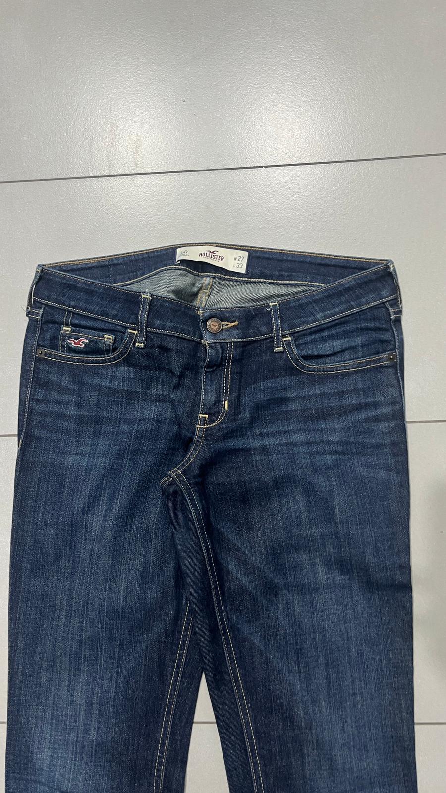 Denim Jeans Blu Low Waist Embroidered Flare Fit - Jeans Svasati (M)