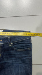 Denim Jeans Blu Low Waist Embroidered Flare Fit - Jeans Svasati (M)
