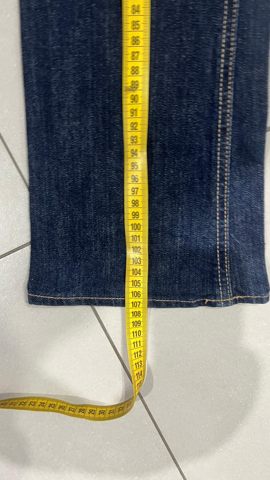 Denim Jeans Blu Low Waist Embroidered Flare Fit - Jeans Svasati (M)