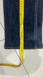 Denim Jeans Blu Low Waist Embroidered Flare Fit - Jeans Svasati (M)
