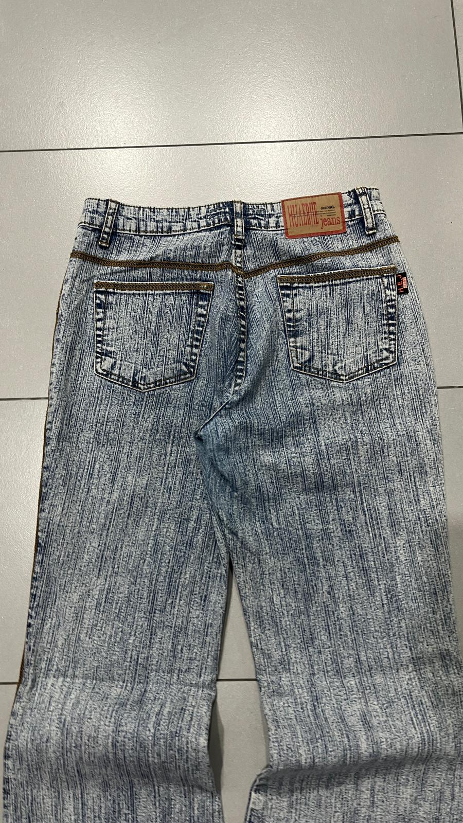 Denim Jeans Marble Flare Fit Y2K Vintage - Jeans Svasati (XS)