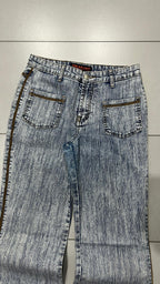 Denim Jeans Marble Flare Fit Y2K Vintage - Jeans Svasati (XS)