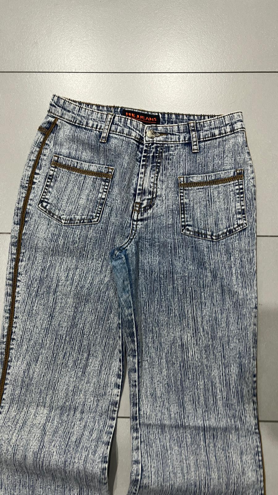 Denim Jeans Marble Flare Fit Y2K Vintage - Jeans Svasati (XS)