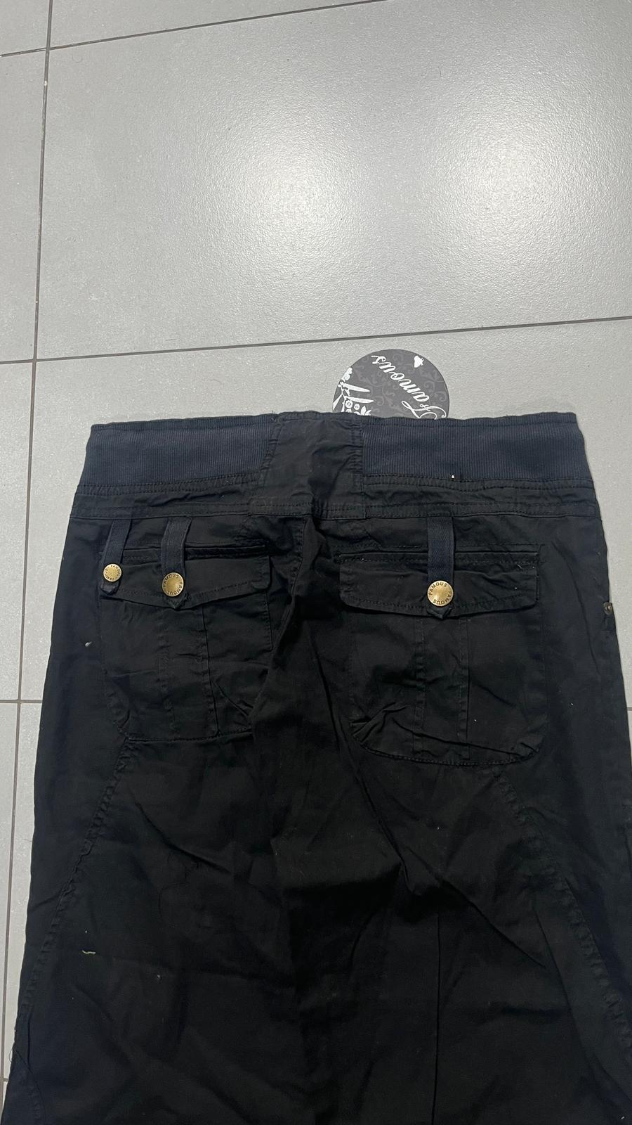 Baggy Pants Low Waist Baggy Fit Y2K Black (M) da Donna
