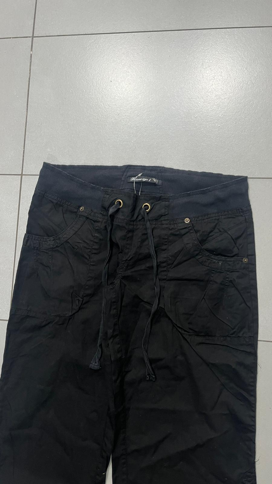 Baggy Pants Low Waist Baggy Fit Y2K Black (M) da Donna