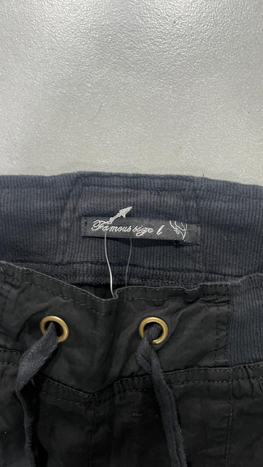 Baggy Pants Low Waist Baggy Fit Y2K Black (M) da Donna