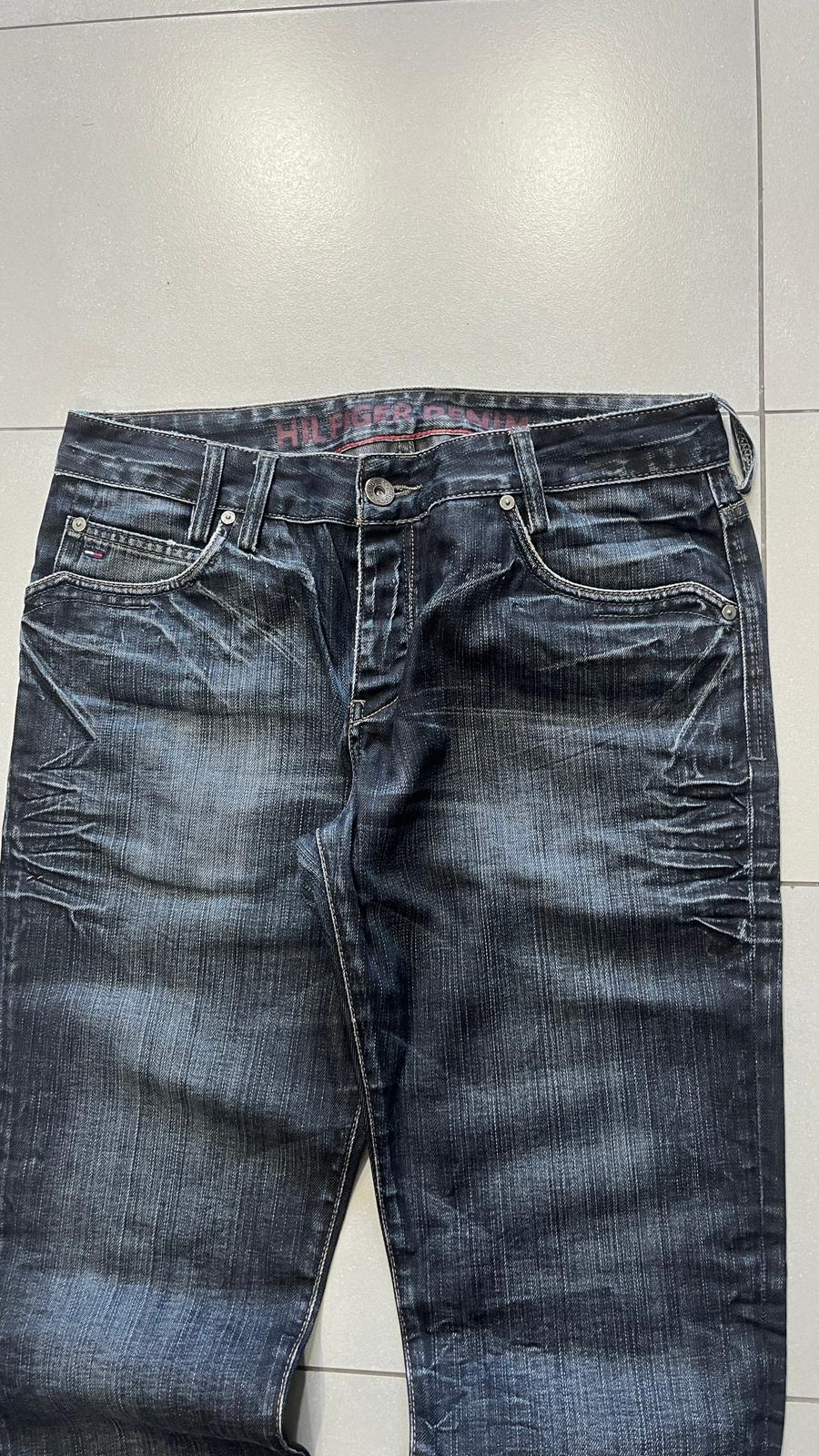 Denim Jeans Tommy Hilfiger Dark Blue Straight Fit Vintage Y2K (L)