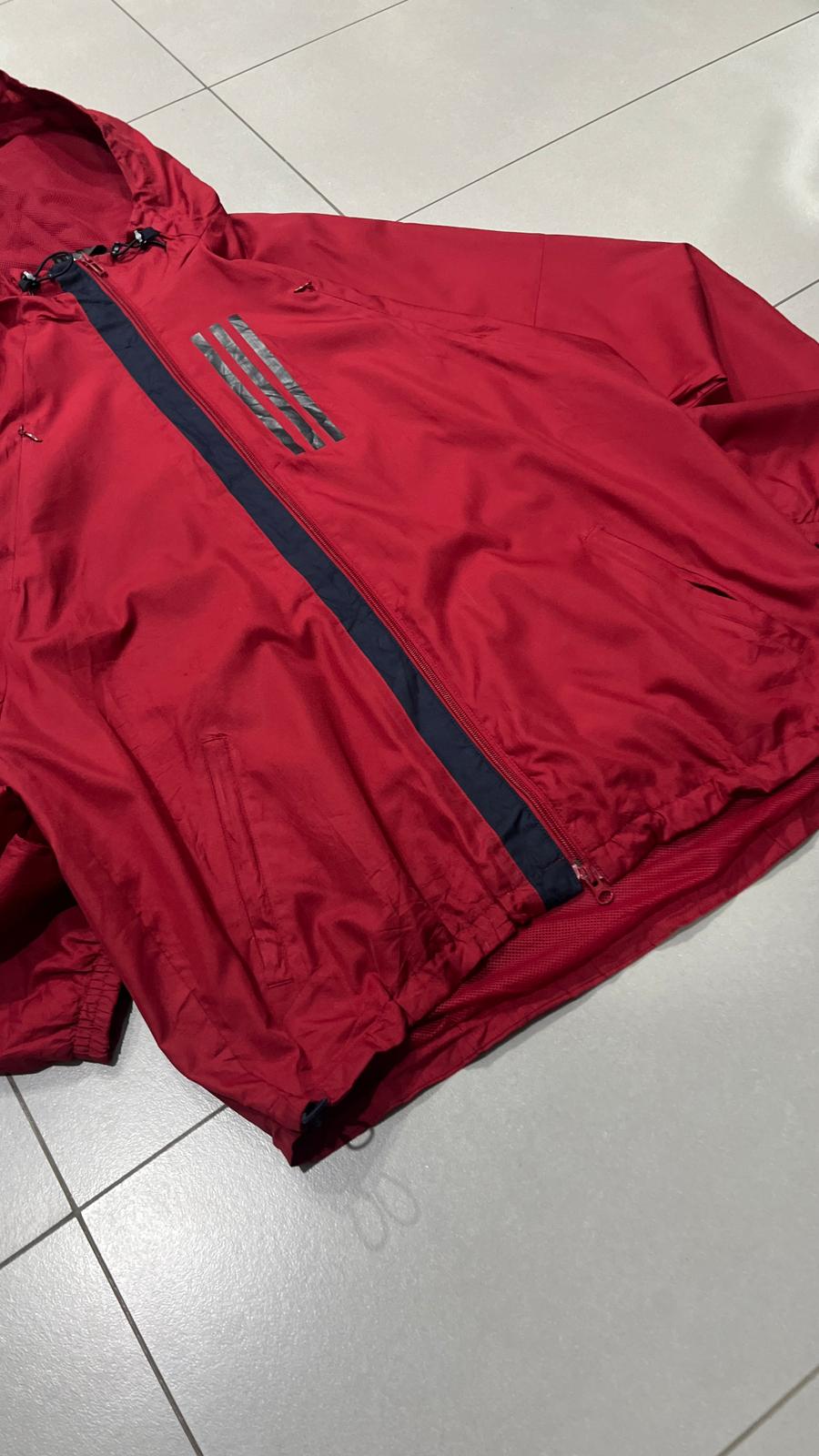 Adidas Track Jacket Rossa Uomo L Vintage Y2K Full Zip Sportiva Streetwear