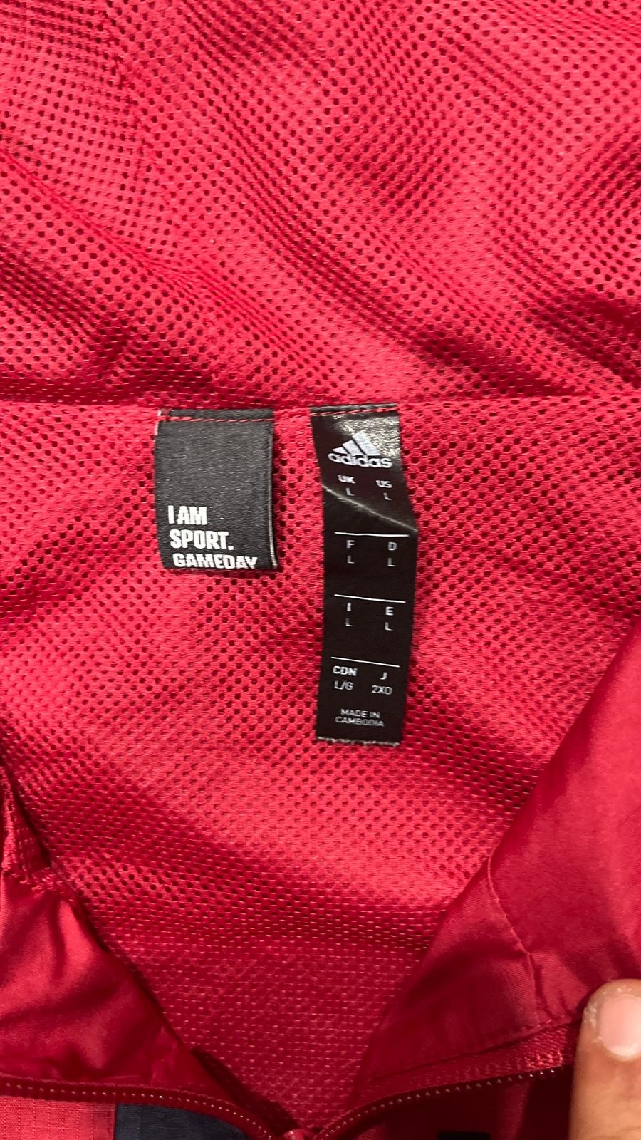 Adidas Track Jacket Rossa Uomo L Vintage Y2K Full Zip Sportiva Streetwear