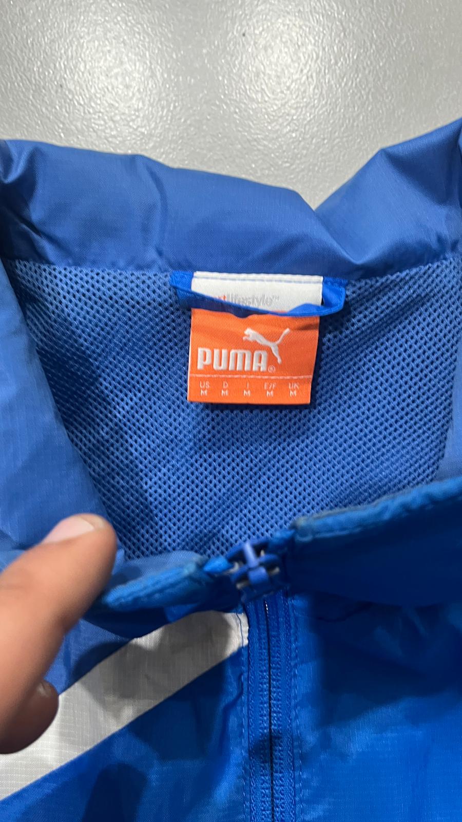 Puma Track Jacket Blu Uomo M Vintage Y2K Full Zip Streetwear Sportiva