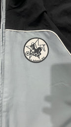 Adidas Track Jacket Grigia e Nera Vintage Uomo Y2K Full Zip Streetwear (M)