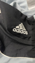 Adidas Track Jacket Grigia e Nera Vintage Uomo Y2K Full Zip Streetwear (M)