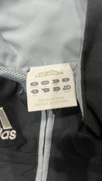 Adidas Track Jacket Grigia e Nera Vintage Uomo Y2K Full Zip Streetwear (M)
