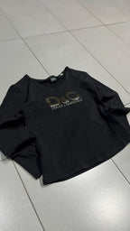 Top D&G Dolce & Gabbana nero maniche lunghe logo taglia M
