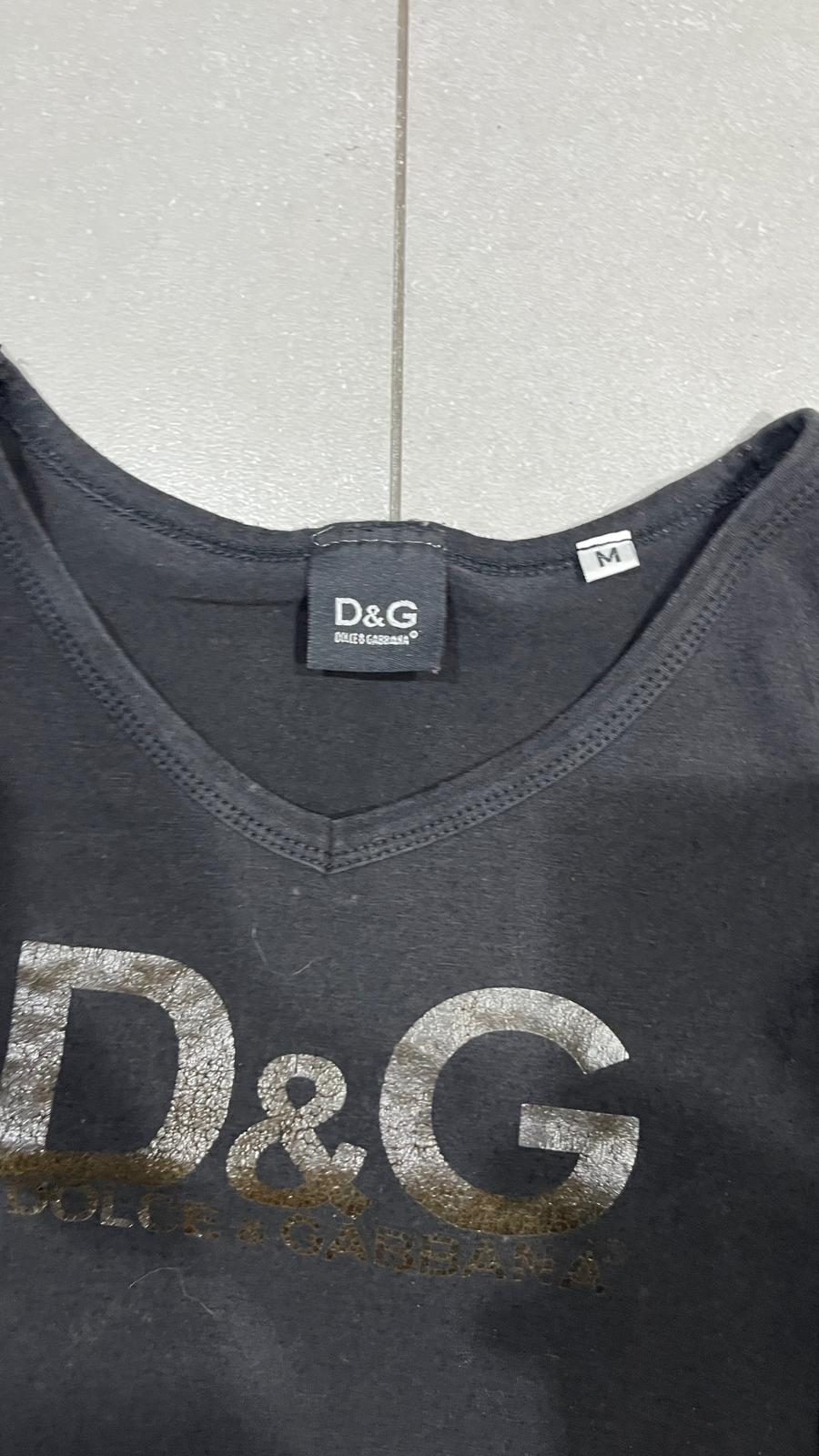 Top D&G Dolce & Gabbana nero maniche lunghe logo taglia M