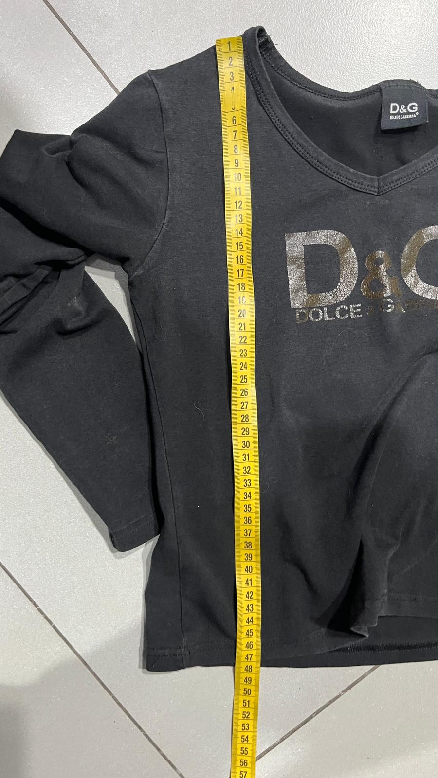 Top D&G Dolce & Gabbana nero maniche lunghe logo taglia M