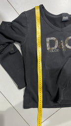 Top D&G Dolce & Gabbana nero maniche lunghe logo taglia M