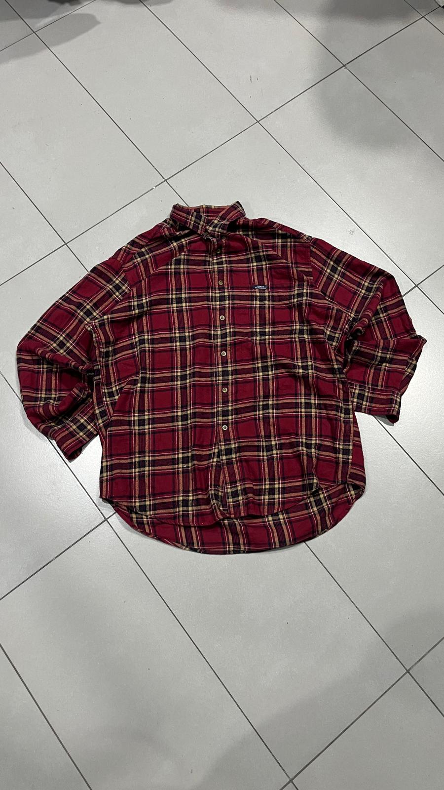 Camicia Chaps Ralph Lauren vintage tartan rossa oversize (L)