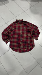 Camicia Chaps Ralph Lauren vintage tartan rossa oversize (L)