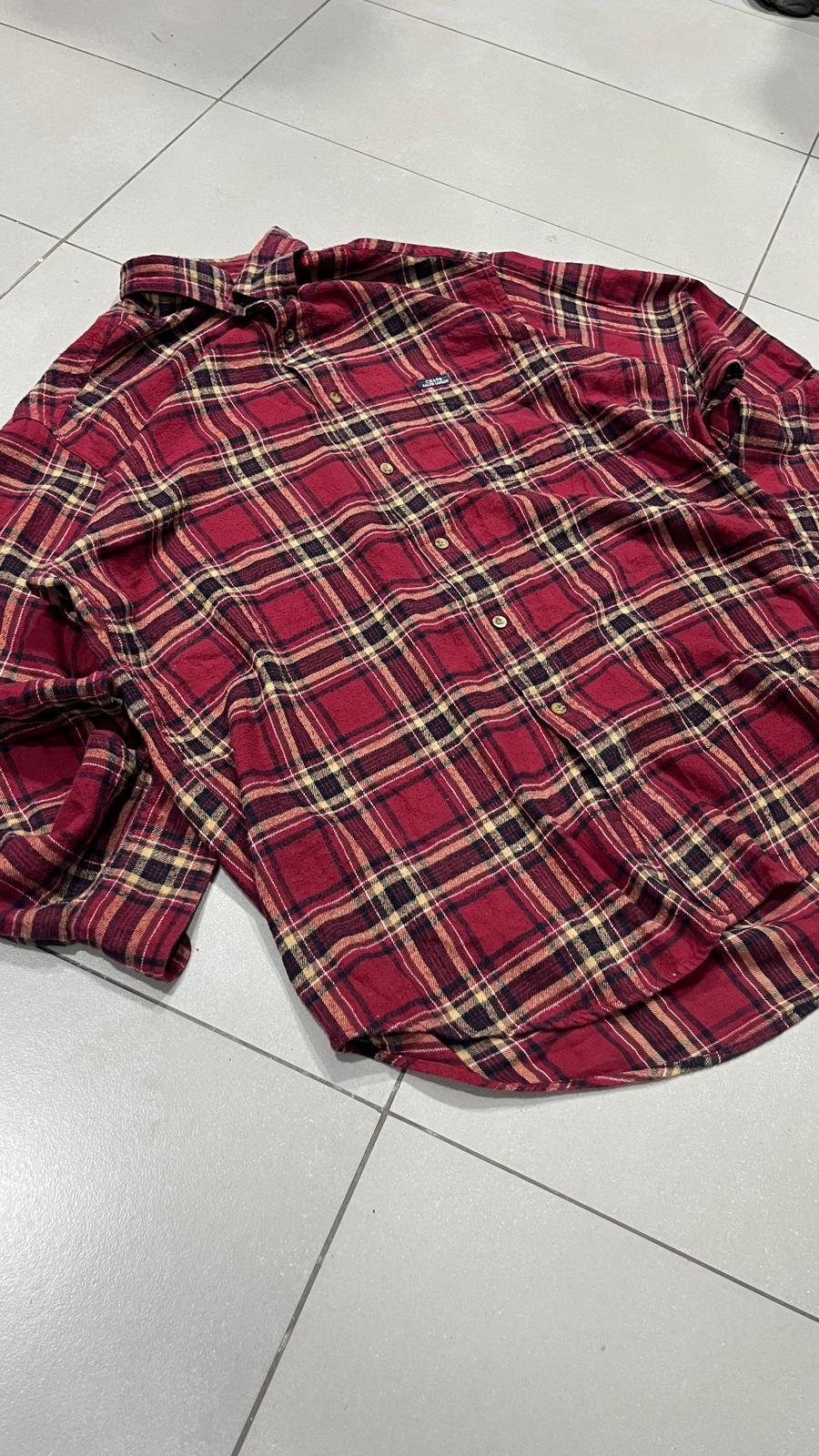 Camicia Chaps Ralph Lauren vintage tartan rossa oversize (L)