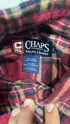 Camicia Chaps Ralph Lauren vintage tartan rossa oversize (L)
