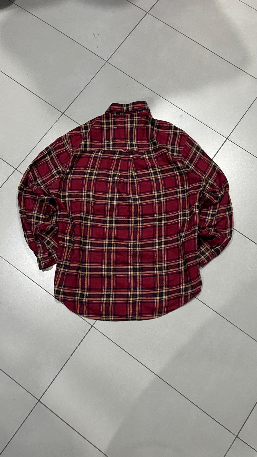 Camicia Chaps Ralph Lauren vintage tartan rossa oversize (L)