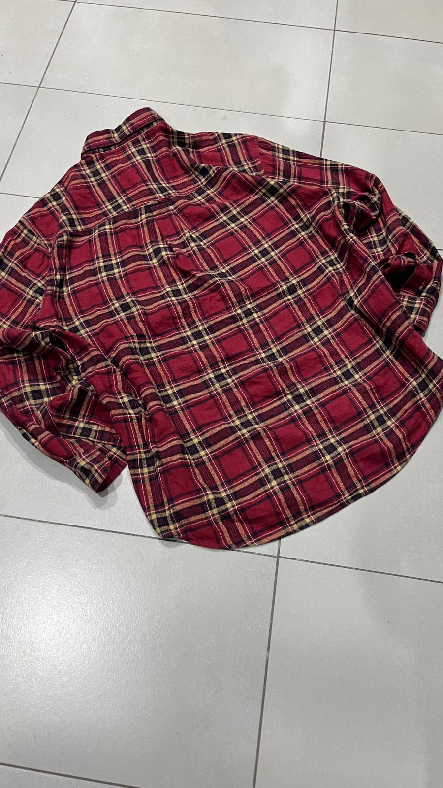 Camicia Chaps Ralph Lauren vintage tartan rossa oversize (L)