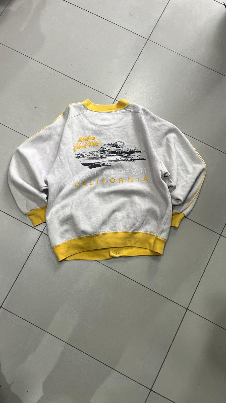 Bomber Best Company vintage Yacht Club California grigio giallo (M)