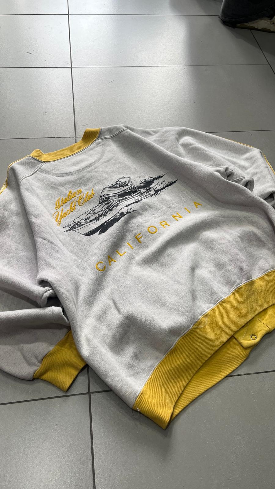 Bomber Best Company vintage Yacht Club California grigio giallo (M)