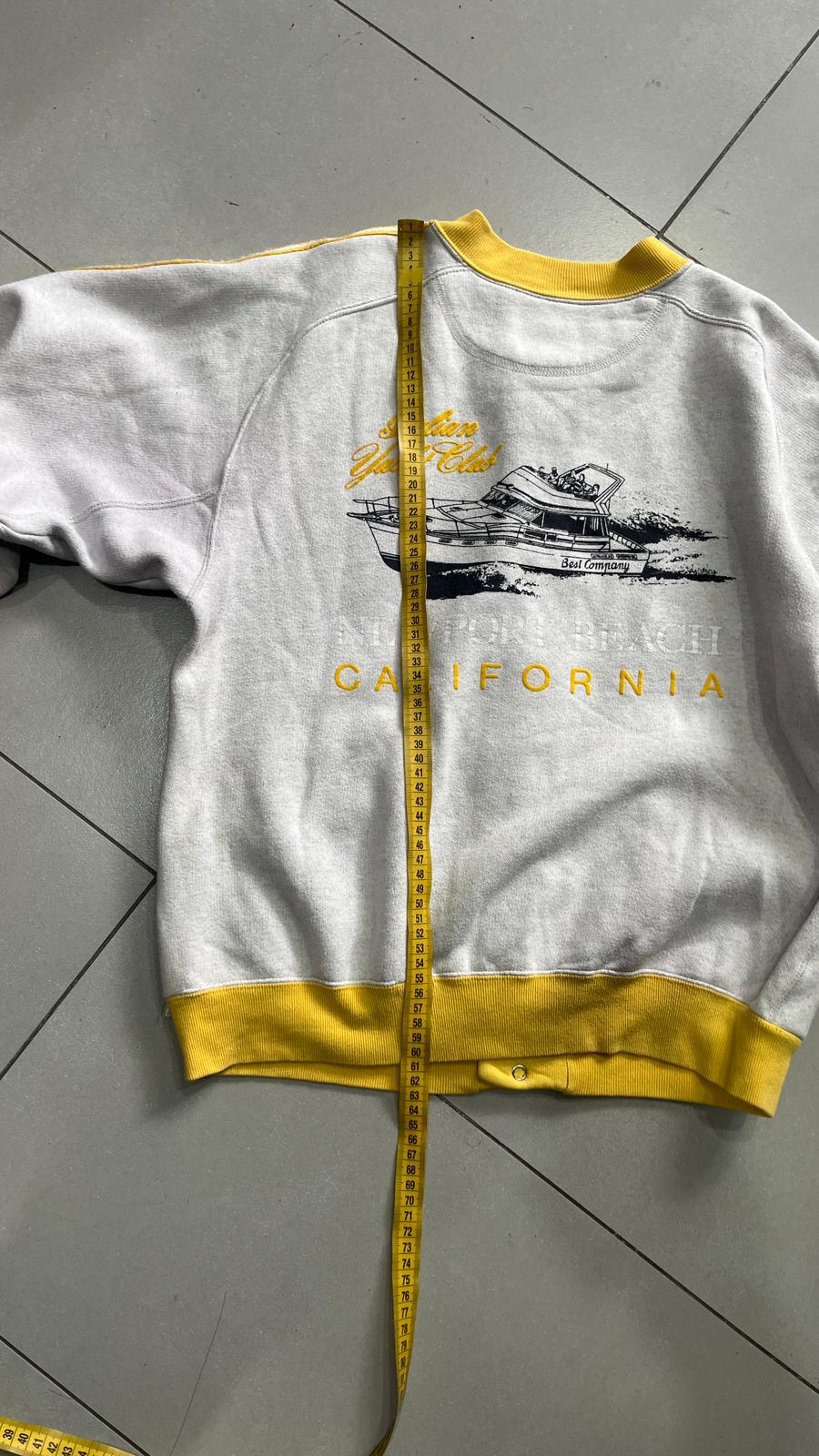 Bomber Best Company vintage Yacht Club California grigio giallo (M)